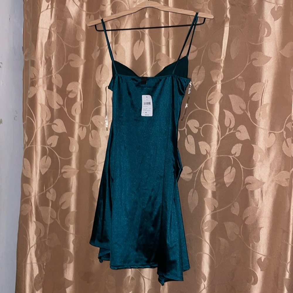 Green mini dress, for homecoming, spaghetti strap